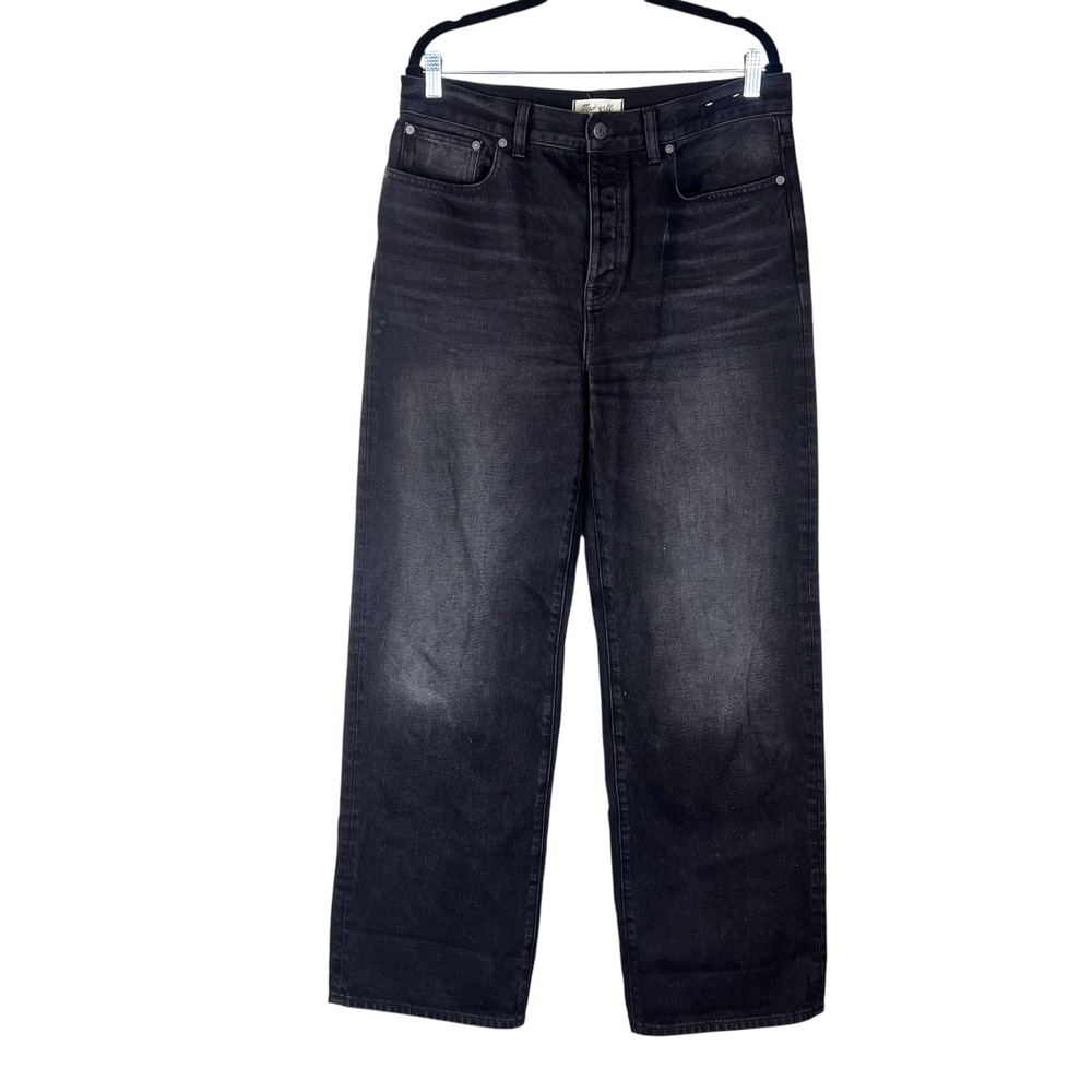 Madewell Low-Slung Baggy Jeans Faded Black Wide Leg Denim 28 NM125